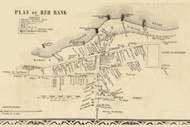 Redbank Shrewsbury - , New Jersey 1851 Old Town Map Custom Print - Monmouth Co.
