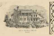 Peter Smock Residence in Holmdel - , New Jersey 1851 Old Town Map Custom Print - Monmouth Co.