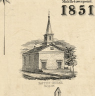 Keyport Baptist Church - , New Jersey 1851 Old Town Map Custom Print - Monmouth Co.