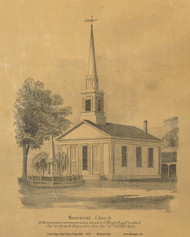 Monument Church, Massachusetts 1855 Old Village Map Custom Print - Excerpt from Deerfield Town Map