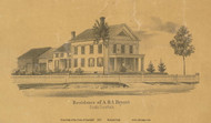 Residence of A. & A. Bryant, Massachusetts 1855 Old Village Map Custom Print - Excerpt from Deerfield Town Map