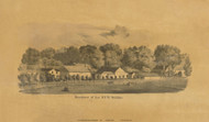 Residence of Asa & E. W. Stebbins, Massachusetts 1855 Old Village Map Custom Print - Excerpt from Deerfield Town Map