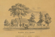 Residence of E. C. Fairchild, Massachusetts 1855 Old Village Map Custom Print - Excerpt from Deerfield Town Map