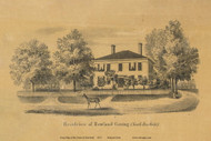 Residence of Howland Cowing, Massachusetts 1855 Old Village Map Custom Print - Excerpt from Deerfield Town Map
