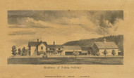 Residence of Zebina Stebbins, Massachusetts 1855 Old Village Map Custom Print - Excerpt from Deerfield Town Map