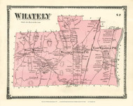 Whately Town, Massachusetts 1871 Old Town Map Reprint - Franklin Co.