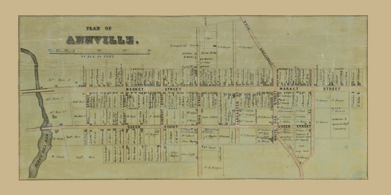 Annville Village, North and South Annville Township, Pennsylvania 1860