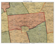 North Lenbanon Township, Pennsylvania 1860 Old Town Map Custom Print - Lebanon Co.