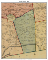 South Lebanon Township, Pennsylvania 1860 Old Town Map Custom Print - Lebanon Co.