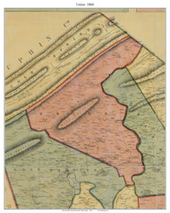 Union Township, Pennsylvania 1860 Old Town Map Custom Print - Lebanon Co.