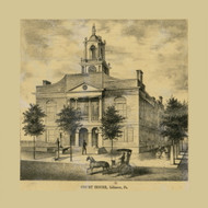 Lebanon Court House, Pennsylvania 1860 Old Town Map Custom Print - Lebanon Co.
