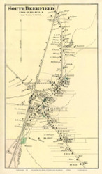 South Deerfield, Massachusetts 1871 Old Town Map Reprint - Franklin Co.