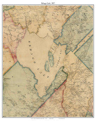 Sebago Lake, Maine 1857 Old Map Reprint - Maine Lakes