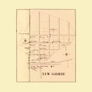New Galilee Village, Big Beaver Township, Pennsylvania 1860 Old Town Map Custom Print - Lawrence - Beaver Co.
