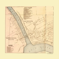 Bridgewater and Rochester Boroughs, Pennsylvania 1860 Old Town Map Custom Print - Lawrence - Beaver Co.