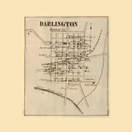 Darlington Village, Darlington Township, Pennsylvania 1860 Old Town Map Custom Print - Lawrence - Beaver Co.