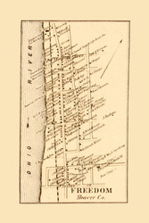 Freedom Borough, Pennsylvania 1860 Old Town Map Custom Print - Lawrence - Beaver Co.