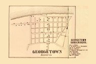 Georgetown Village, Green Township, Pennsylvania 1860 Old Town Map Custom Print - Lawrence - Beaver Co.