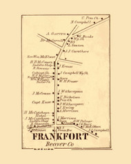 Frankfort Village, Hanover Township, Pennsylvania 1860 Old Town Map Custom Print - Lawrence - Beaver Co.