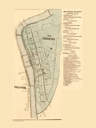 New Brighton Borough, Pennsylvania 1860 Old Town Map Custom Print - Lawrence - Beaver Co.