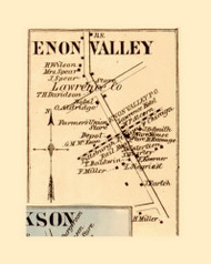 Enon Valley, Little Beaver Township, Pennsylvania 1860 Old Town Map Custom Print - Lawrence Co.