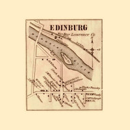 Edinburg Village, Mahoning Township, Pennsylvania 1860 Old Town Map Custom Print - Lawrence Co.