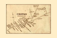 Croton Village, Pollock Township, Pennsylvania 1860 Old Town Map Custom Print - Lawrence Co.