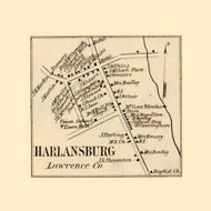 Harlansburg Village, Scott Township, Pennsylvania 1860 Old Town Map Custom Print - Lawrence Co.