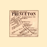 Princeton Village, Slippery Rock Township, Pennsylvania 1860 Old Town Map Custom Print - Lawrence Co.