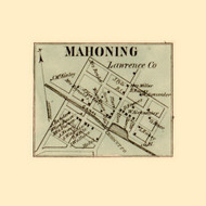 Mahoning Village, Taylor Township, Pennsylvania 1860 Old Town Map Custom Print - Lawrence Co.