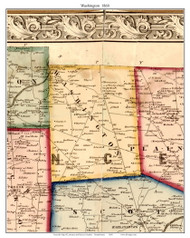 Washington Township, Pennsylvania 1860 Old Town Map Custom Print - Lawrence Co.
