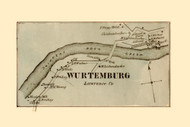 Wurtemburg Village, Wayne Township, Pennsylvania 1860 Old Town Map Custom Print - Lawrence Co.