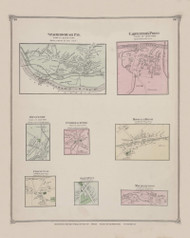 Deer Park Villages Sparrowbush Carpenter's Point Huguenot 36, New York 1875 - Old Town Map Reprint - Orange Co. Atlas