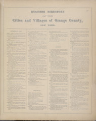 Business Directory - Newburgh, Cornwall, Goshen 37 37, New York 1875 - Old Town Map Reprint - Orange Co. Atlas