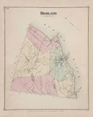 Highland 128, New York 1875 - Old Town Map Reprint - Orange Co. Atlas