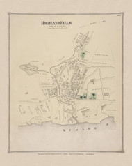 Highland Falls 129, New York 1875 - Old Town Map Reprint - Orange Co. Atlas