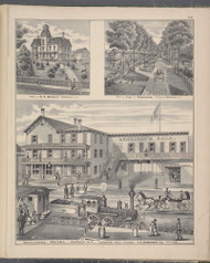 Residences of W.S. Benedict, Chas. L. Morehouse and the National Hotel 149, New York 1875 - Old Town Map Reprint - Orange Co. Atlas
