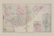 Monroe Turners Village Highland Mills 156-157, New York 1875 - Old Town Map Reprint - Orange Co. Atlas