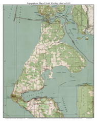 Whidbey Island North 1943 - Custom USGS Old Topo Map - Washington State 15x15