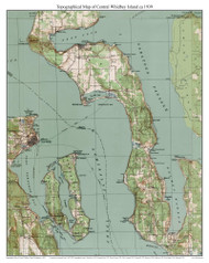 Whidbey Island Central 1939 - Custom USGS Old Topo Map - Washington State 15x15