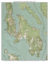 Whidbey Island South 1943 - Custom USGS Old Topo Map - Washington State 15x15