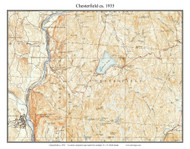 Chesterfield 1935 - Custom USGS Old Topo Map - New Hampshire Cheshire Co. Towns