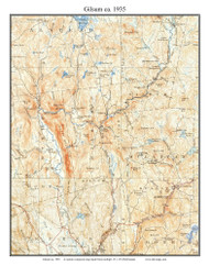 Gilsum 1935 - Custom USGS Old Topo Map - New Hampshire Cheshire Co. Towns