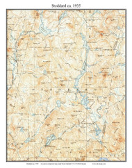 Stoddard 1935 - Custom USGS Old Topo Map - New Hampshire Cheshire Co. Towns