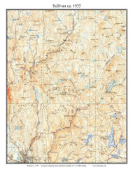 Sullivan 1935 - Custom USGS Old Topo Map - New Hampshire Cheshire Co. Towns