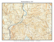 Westmoreland 1935 - Custom USGS Old Topo Map - New Hampshire Cheshire Co. Towns