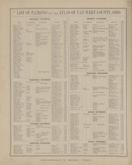 List of patrons, Ohio 1886 Old Town Map Custom Reprint - Van Wert Co. 30