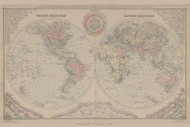 World map, Ohio 1886 Old Town Map Custom Reprint - Van Wert Co. 40