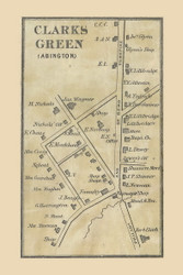 Clarks Green, Abington Township, Pennsylvania 1864 Old Town Map Custom Print - Luzerne Co.