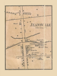 Jeansville, Hazle Township, Pennsylvania 1864 Old Town Map Custom Print - Luzerne Co.